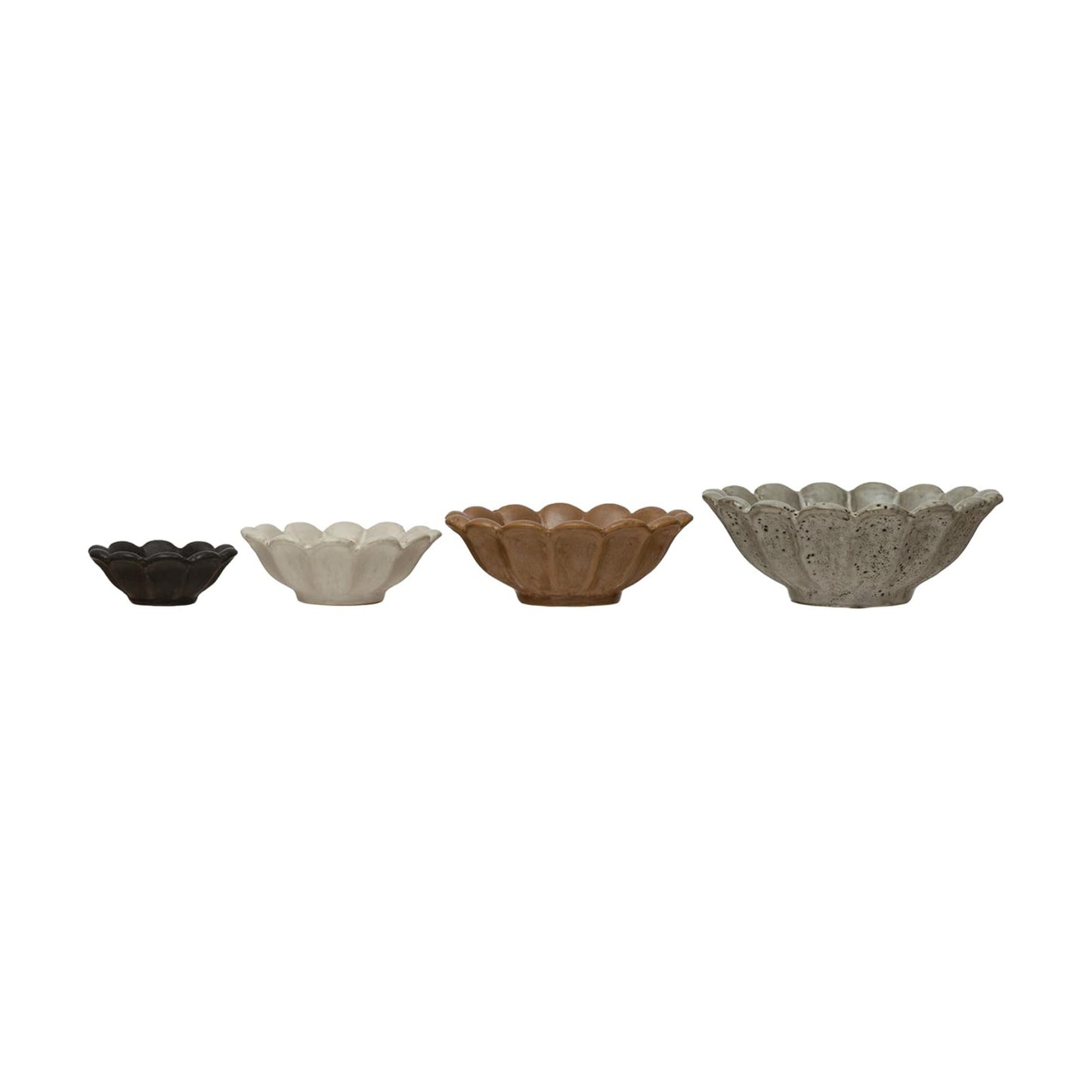 Stoneware Flower Bowls / Multicolor