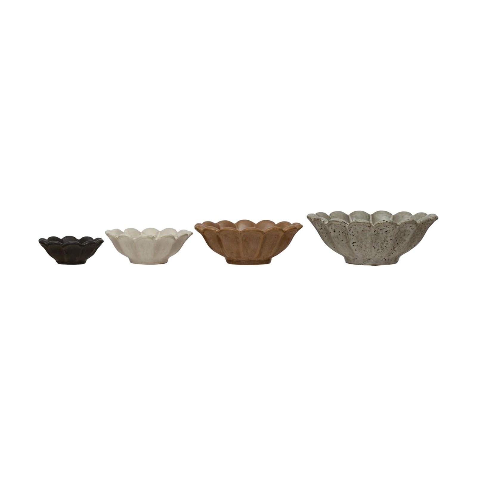 Stoneware Flower Bowls / Multicolor