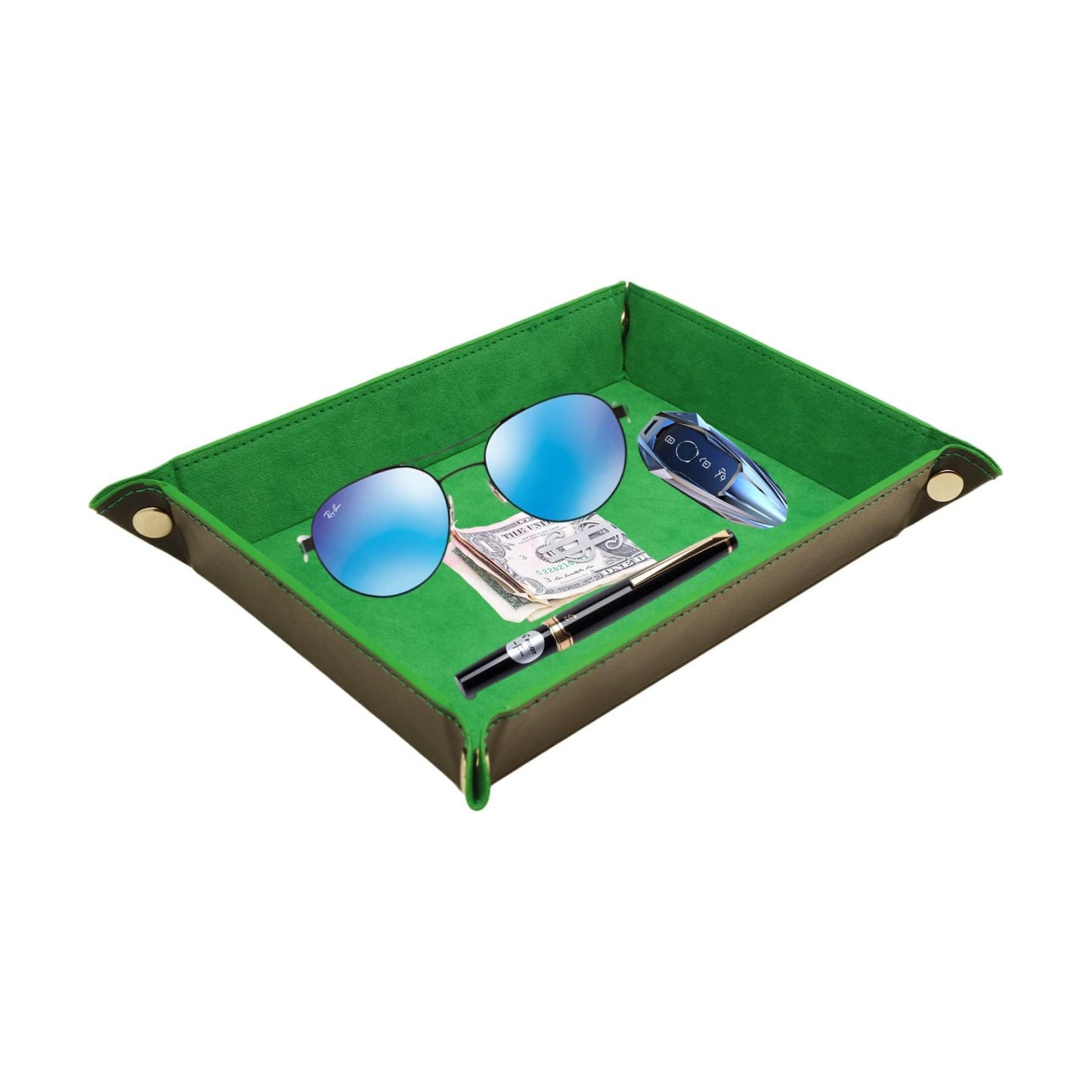 Valet Organizer / Catchall Tray for Jewelry / Green