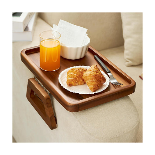 Wooden Sofa Arm Tray / Acacia / 13.8 x 9.5 x 1