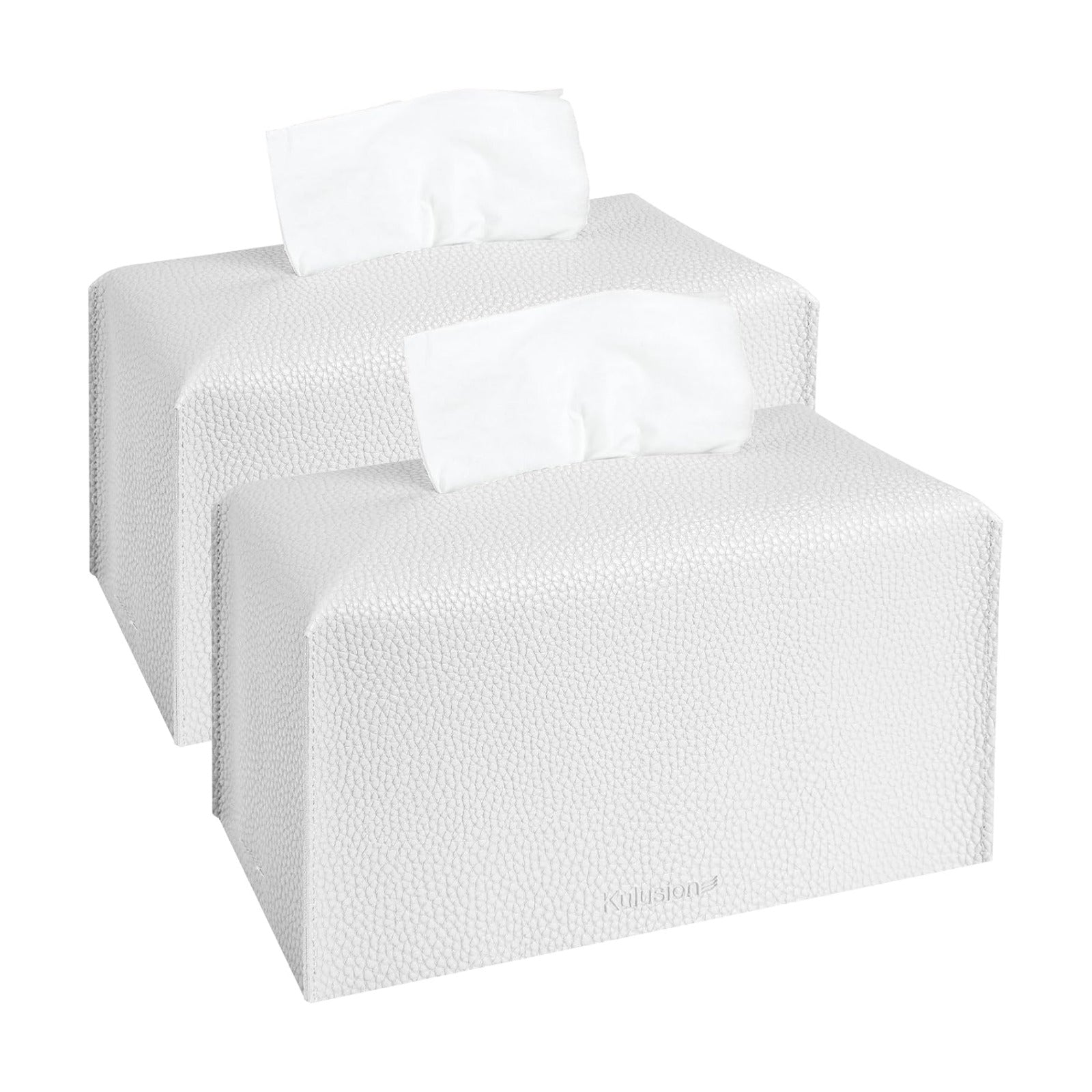 Tissue Box Cover Holder / Rectangle White / Set of 2