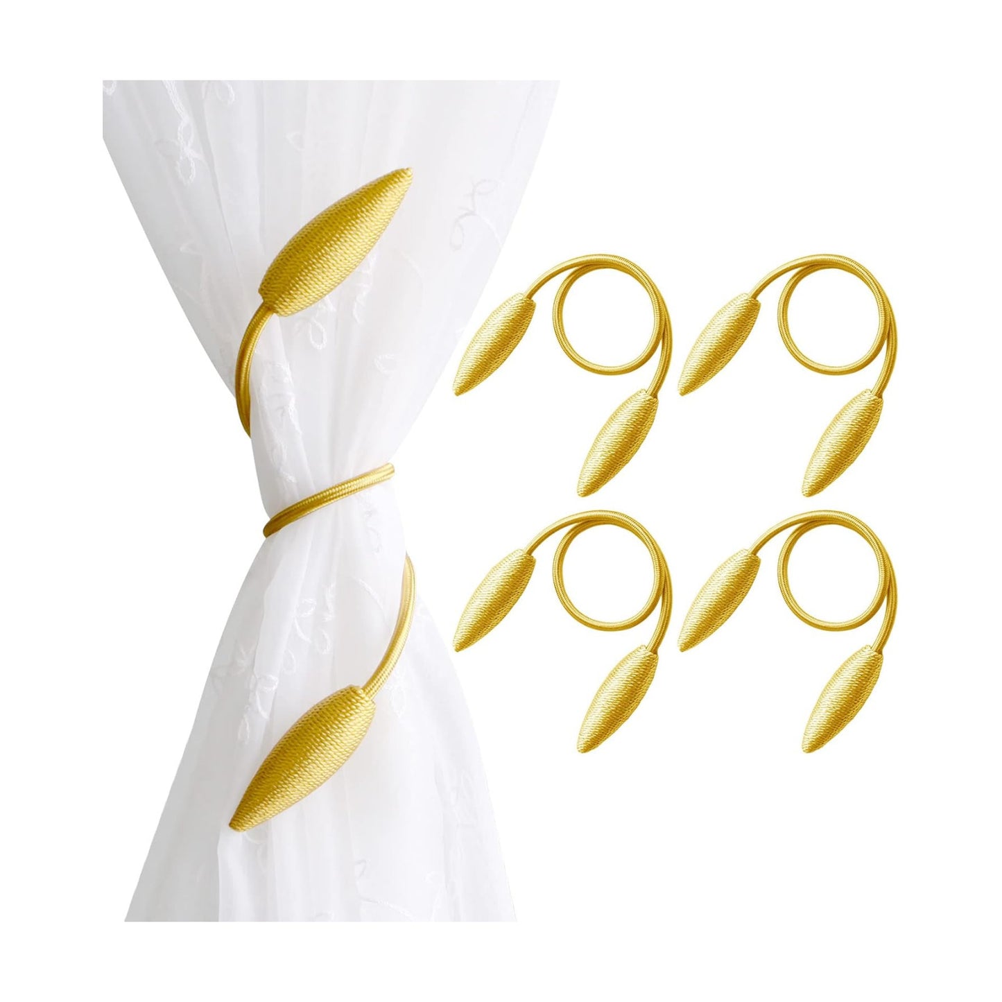 Valea Home 4 Pieces Curtain Tiebacks Clips Creative Window Drape Twist Tie Backs European Style Custom Made Curtain