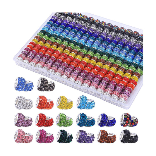 Colorful Glass Charm Beads Set / Mixed Pack By Color / Set of 216