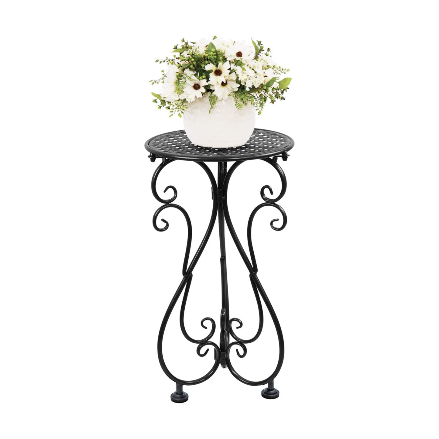 NAKUPE Plant Stand Indoor & Outdoor Flower Pot Stand 17" Tall Metal Plant Table,Single Planter Holder for Patio, Porch
