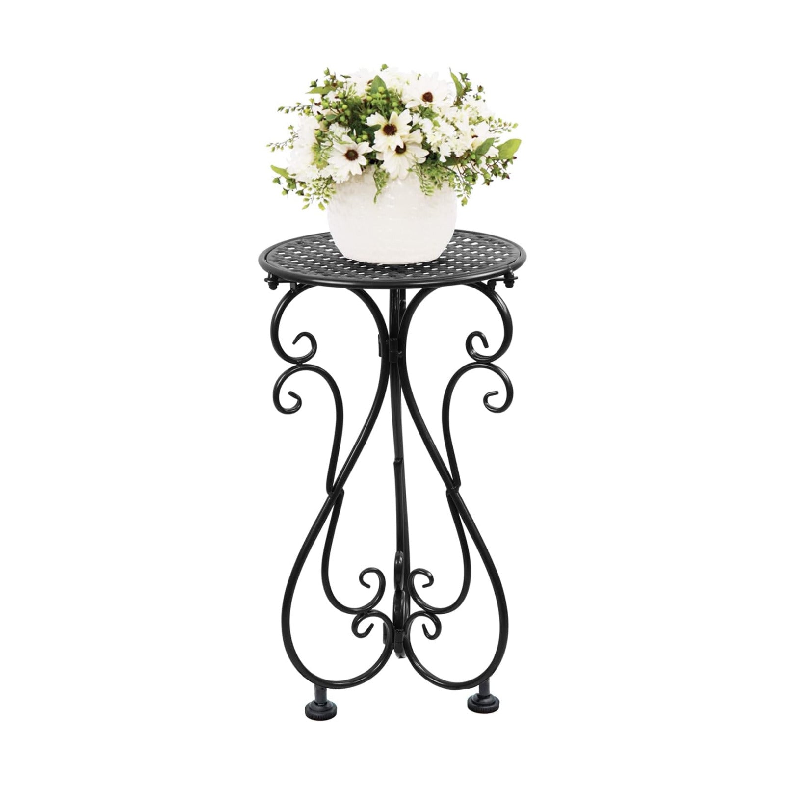 NAKUPE Plant Stand Indoor & Outdoor Flower Pot Stand 17" Tall Metal Plant Table,Single Planter Holder for Patio, Porch