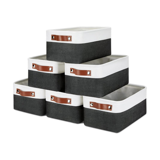 Small Storage Baskets / White&black / 11.8 x 7.9 x 5.1 / Small/6p / Set of 6