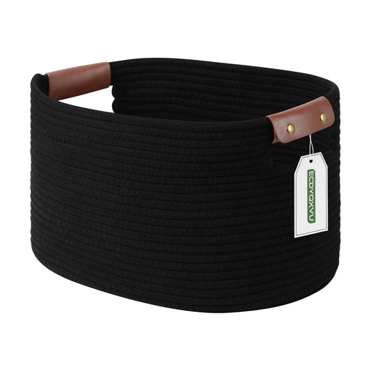 Woven Basket / Storage Baskets / Black / 15 x 10 x 9