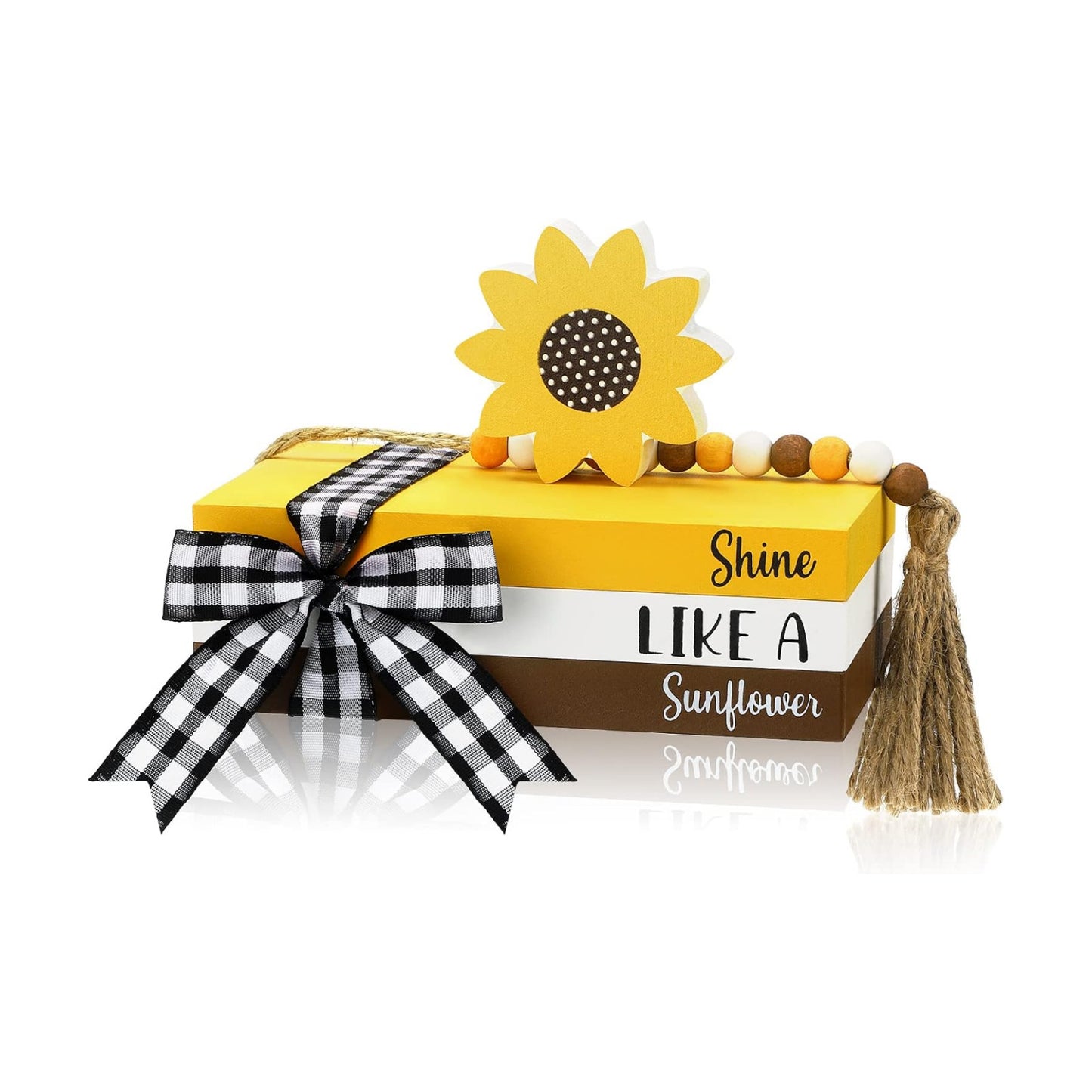 Ribbon Truck Wood Book Stack Table / Sunflower / Red