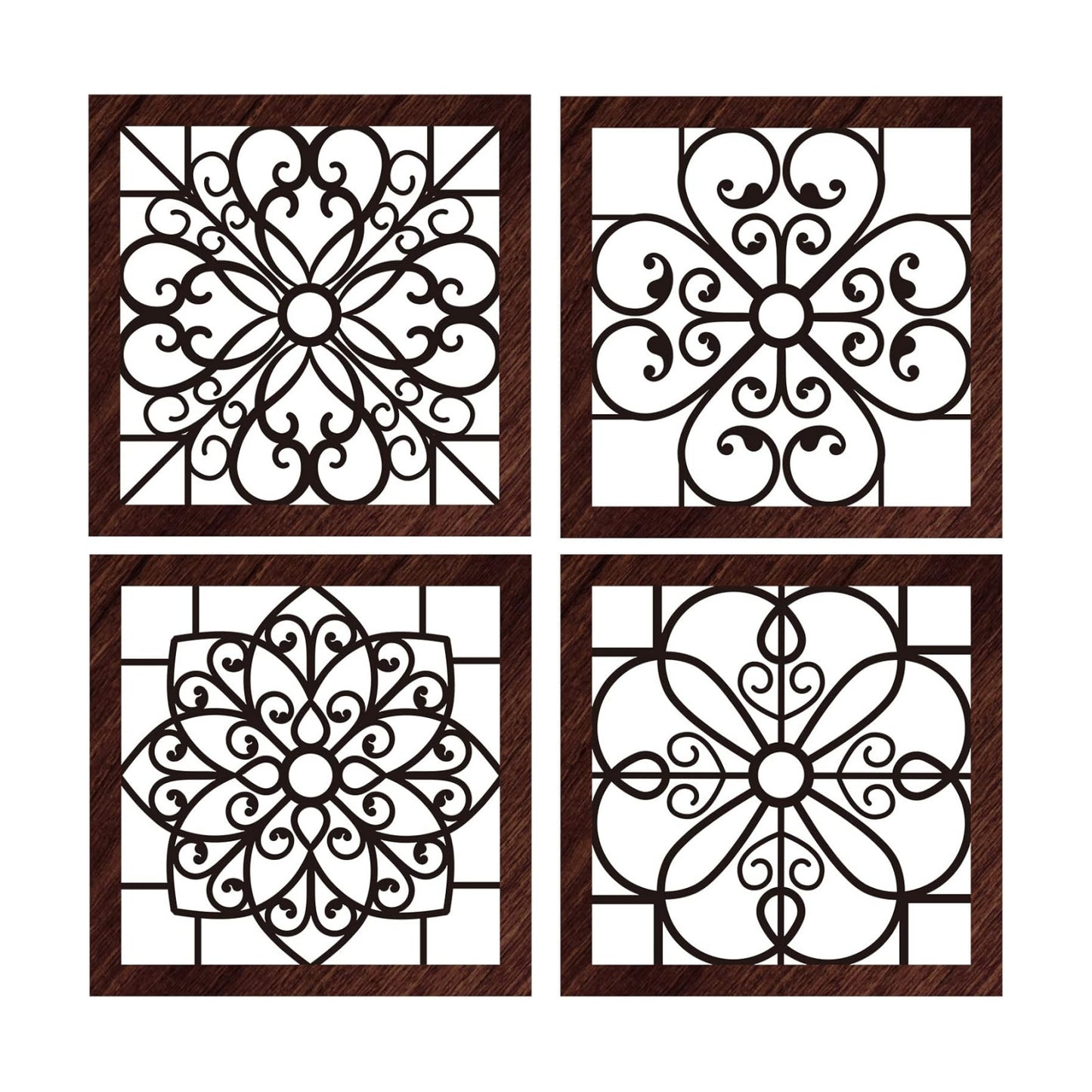 4 Piece Thicken Rustic Wall Decor / Black