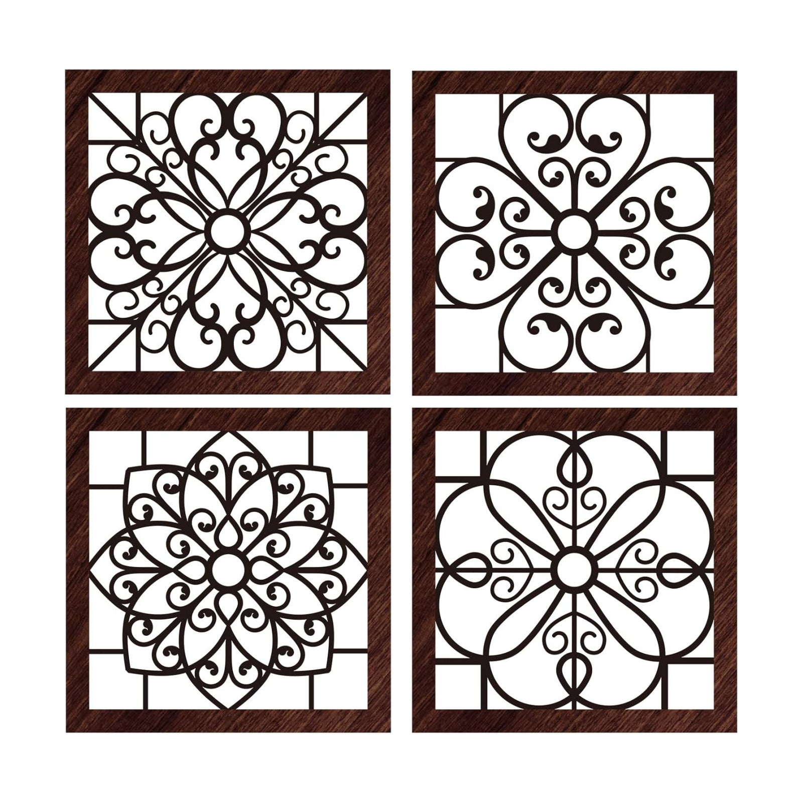 4 Piece Thicken Rustic Wall Decor / Black