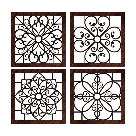 4 Piece Thicken Rustic Wall Decor / Black
