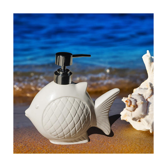 Ceramic Soap Dispenser / Ocean / White