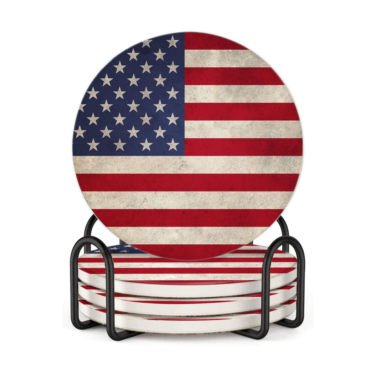 Holder / Ceramic Drink Coaster for Tabletop / Flag