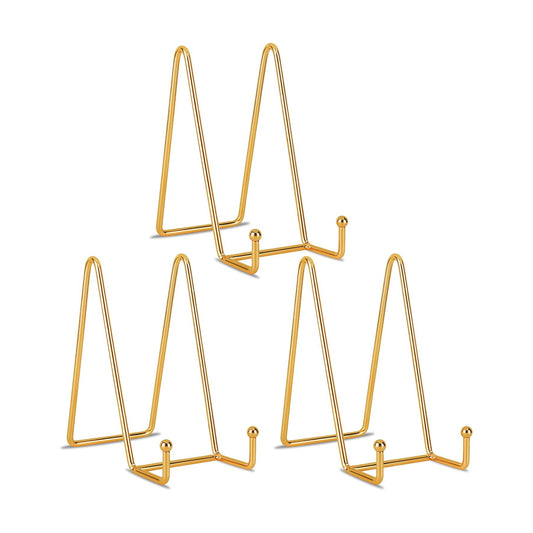 Gold Metal Display Stands Plate Stands Plate Holder Display Stands / Gold 6 In / 6 Inch / Set of 3