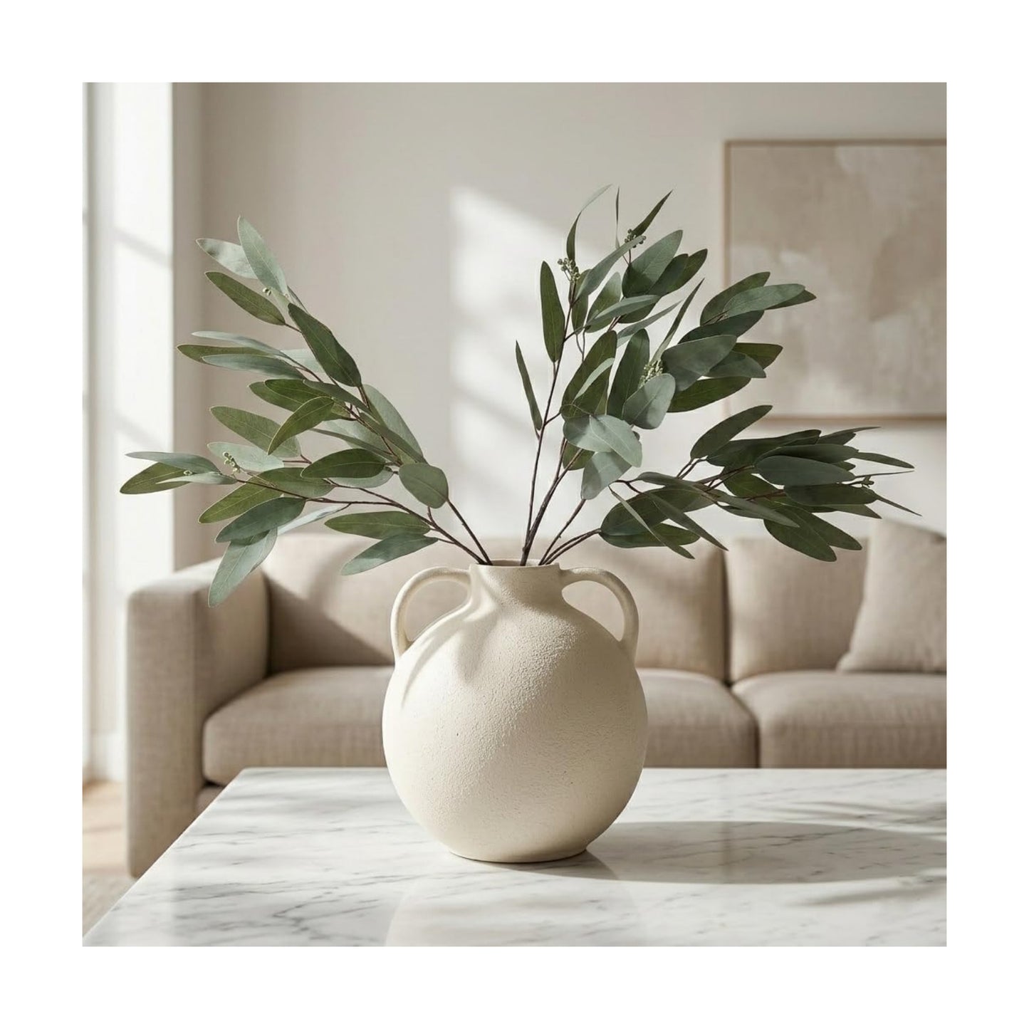 Faux Seeds 31'' Tall Fake Plants Leaves Olive Tree Branches / Eucalyptus with Seed / Set of 3