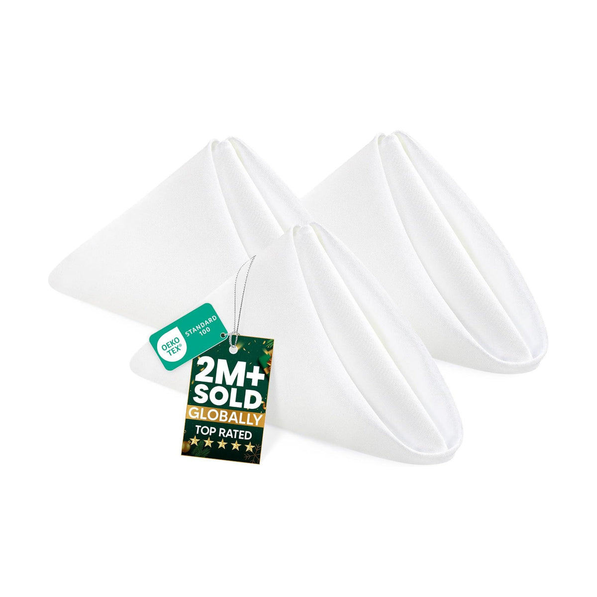 Utopia Home [12 Pack, White] Cloth Napkins 17x17 Inches, 100% Polyester