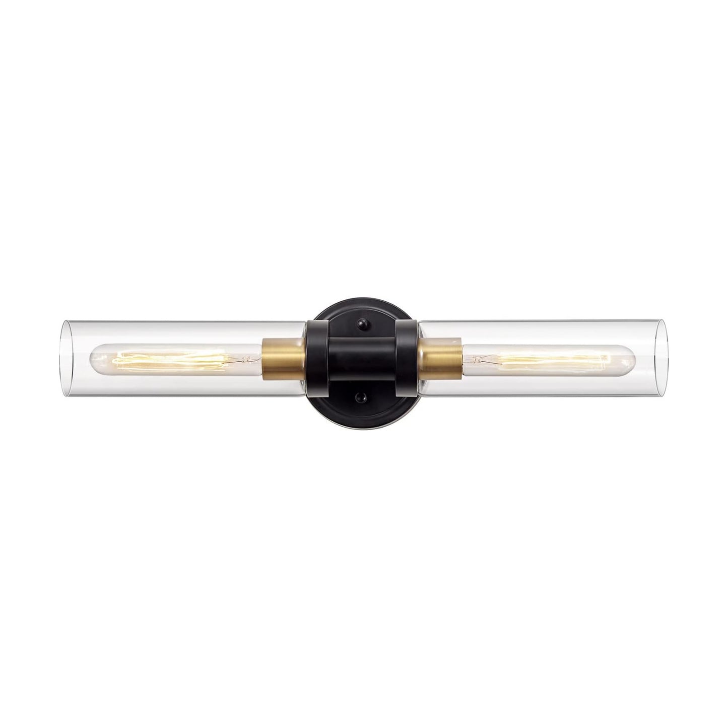 Bathroom Sconces Wall Lighting W/ Clear Glass, 2-Light Bathroom Vanity Light Fixtures, Modern Wall Lights for Mirror