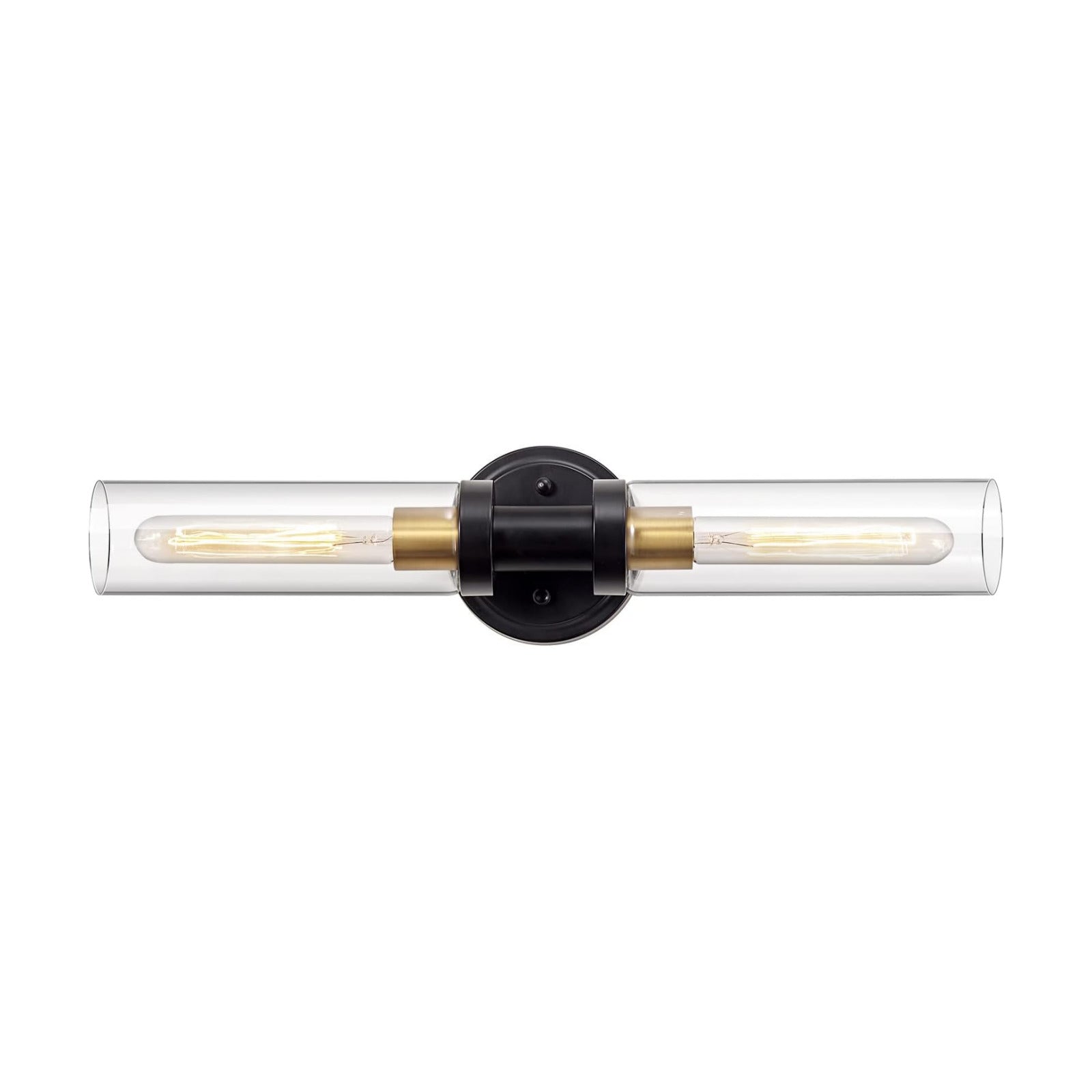 Bathroom Sconces Wall Lighting W/ Clear Glass, 2-Light Bathroom Vanity Light Fixtures, Modern Wall Lights for Mirror