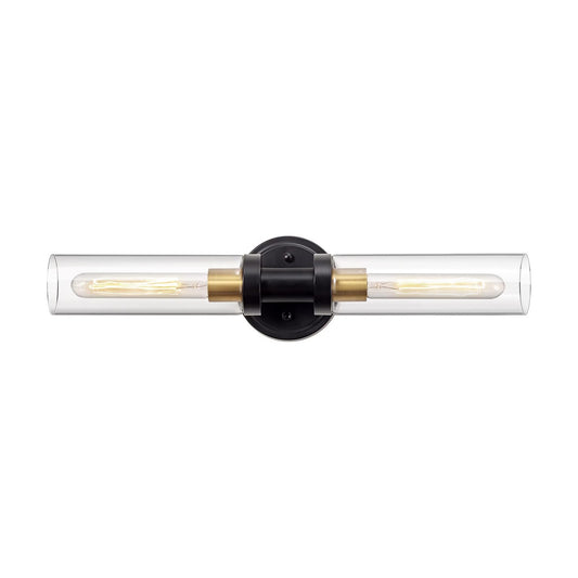 Bathroom Sconces Wall Lighting W/ Clear Glass, 2-Light Bathroom Vanity Light Fixtures, Modern Wall Lights for Mirror