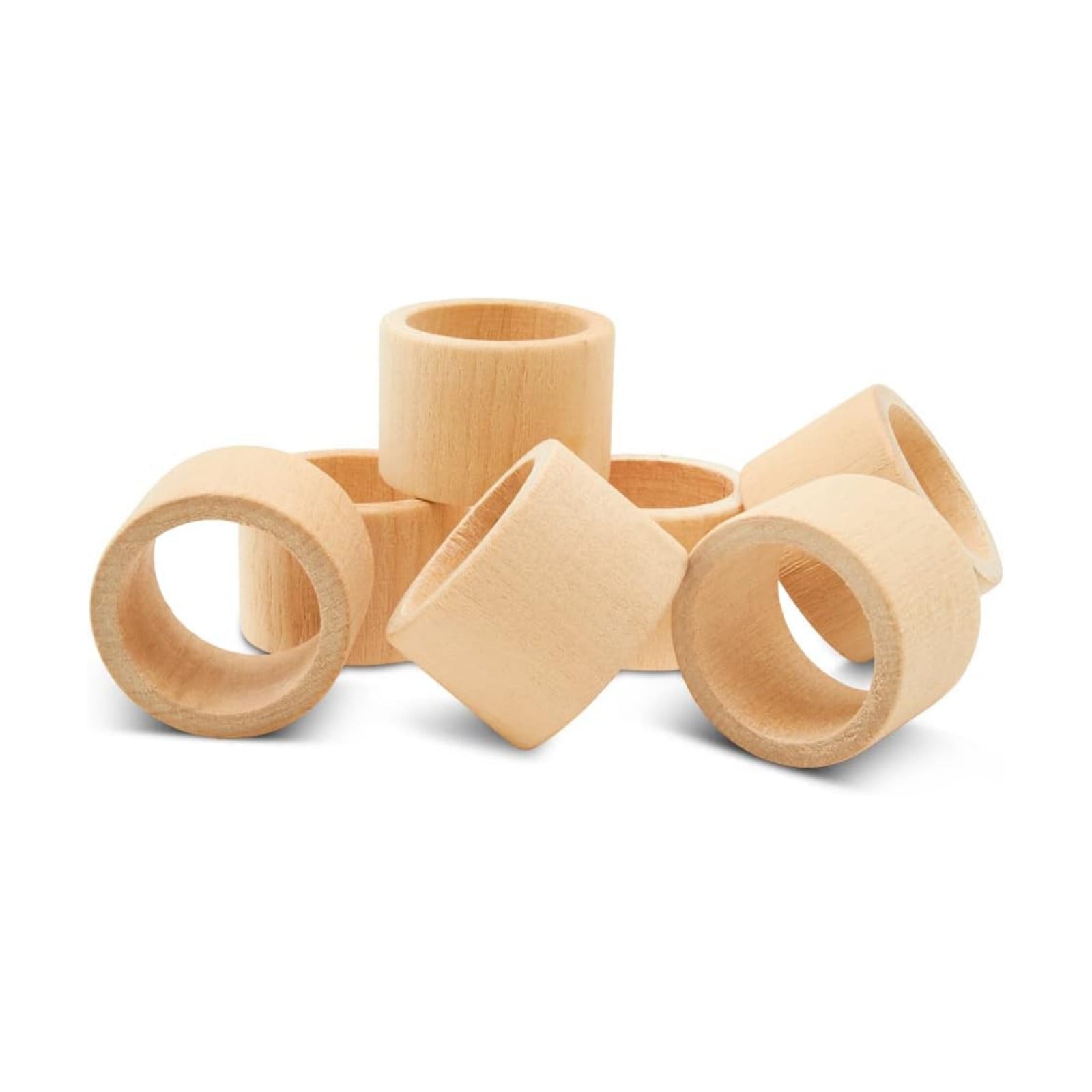 Classic Unfinished Wooden Napkin Rings Set of 24, 1-1/2 inch Wood Napkin Rings for Crafts & Table Decor, by Woodpeckers