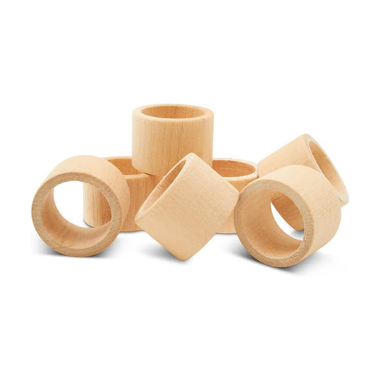 Classic Unfinished Wooden Napkin Rings Set of 24, 1-1/2 inch Wood Napkin Rings for Crafts & Table Decor, by Woodpeckers