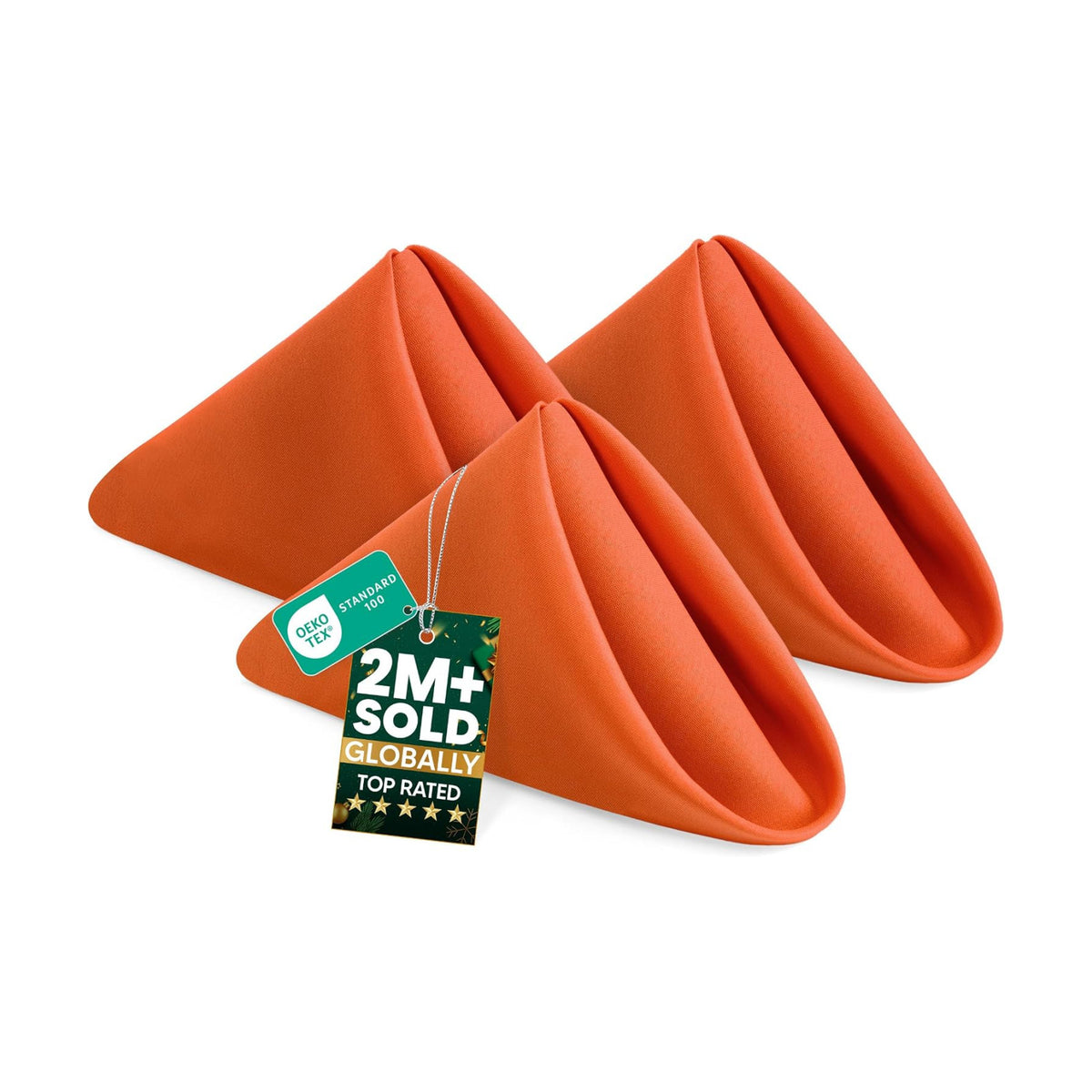Utopia Home [12 Pack, Orange] Cloth Napkins 20x20 Inches, 100% Polyester