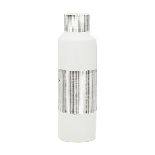 CosmoLiving by Cosmopolitan Ceramic Handmade Decorative Vase Centerpiece Vase / 6 x 6 x 18 / White