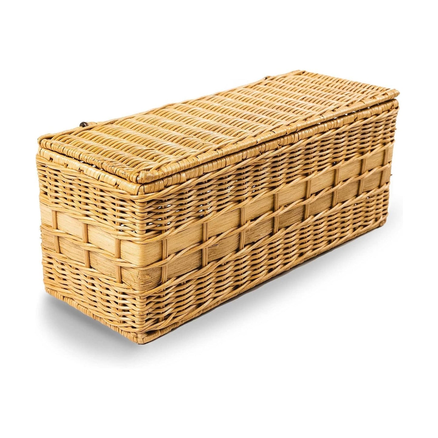 Lidded Wicker Box / One Size / Sandstone / 16 Inch