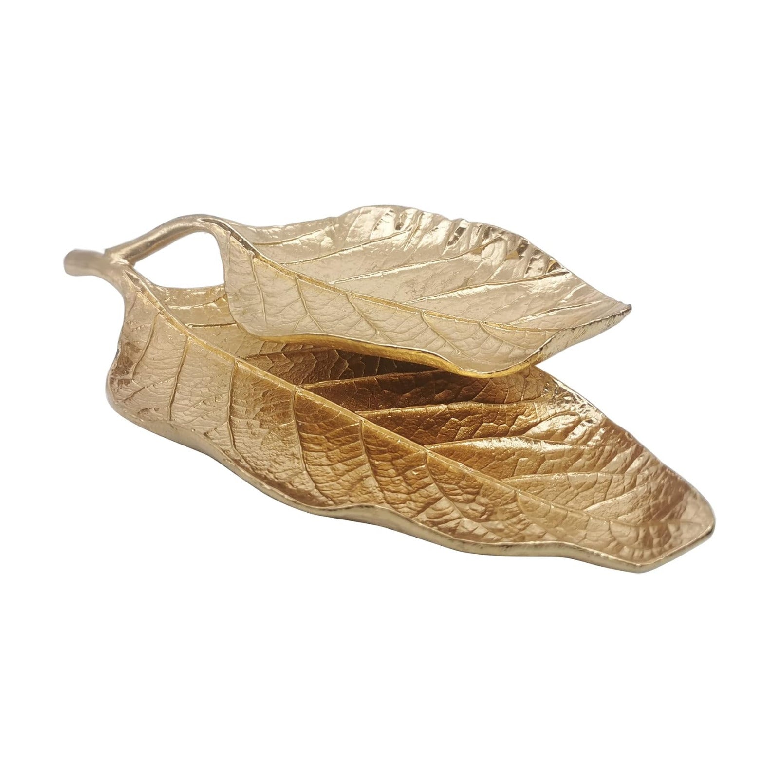Metal Trinket Dish Leaf Shaped Ring Holder Jewelry Organizer Vanity Dish Tray / Double Mango Leaves