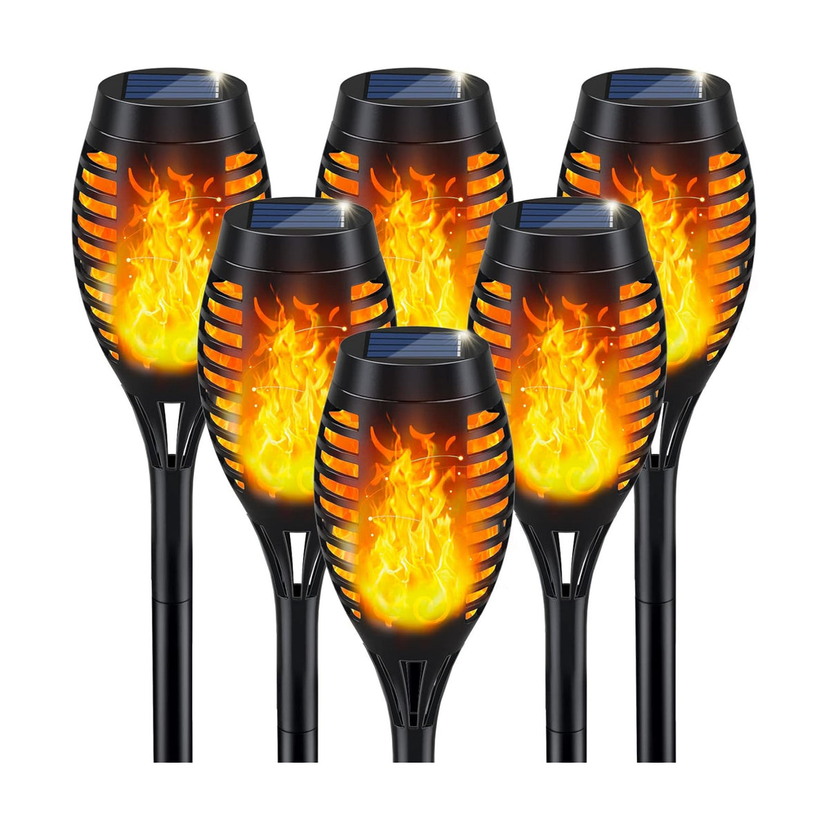 IkeeRuic Solar Torch Light with Flickering Flame for Halloween Decorations