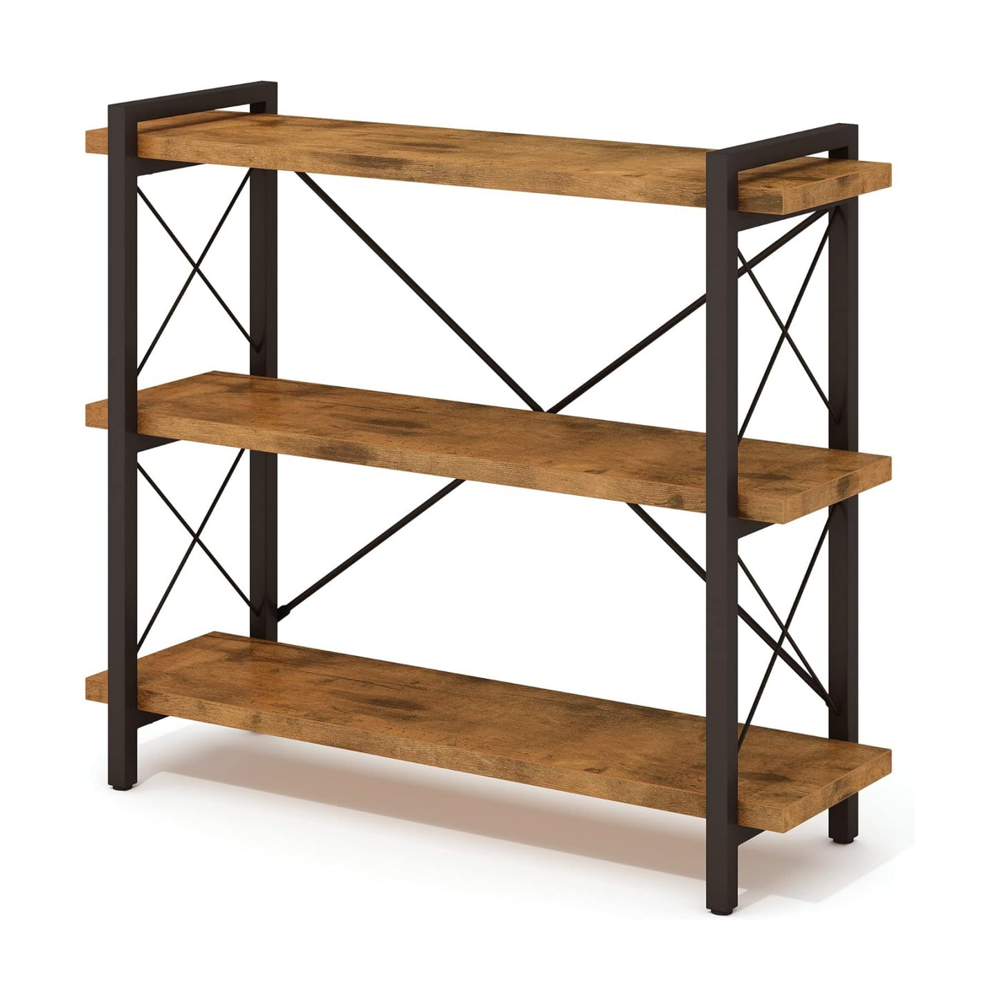 Wood and Metal / 3-tier / Rustic Brown