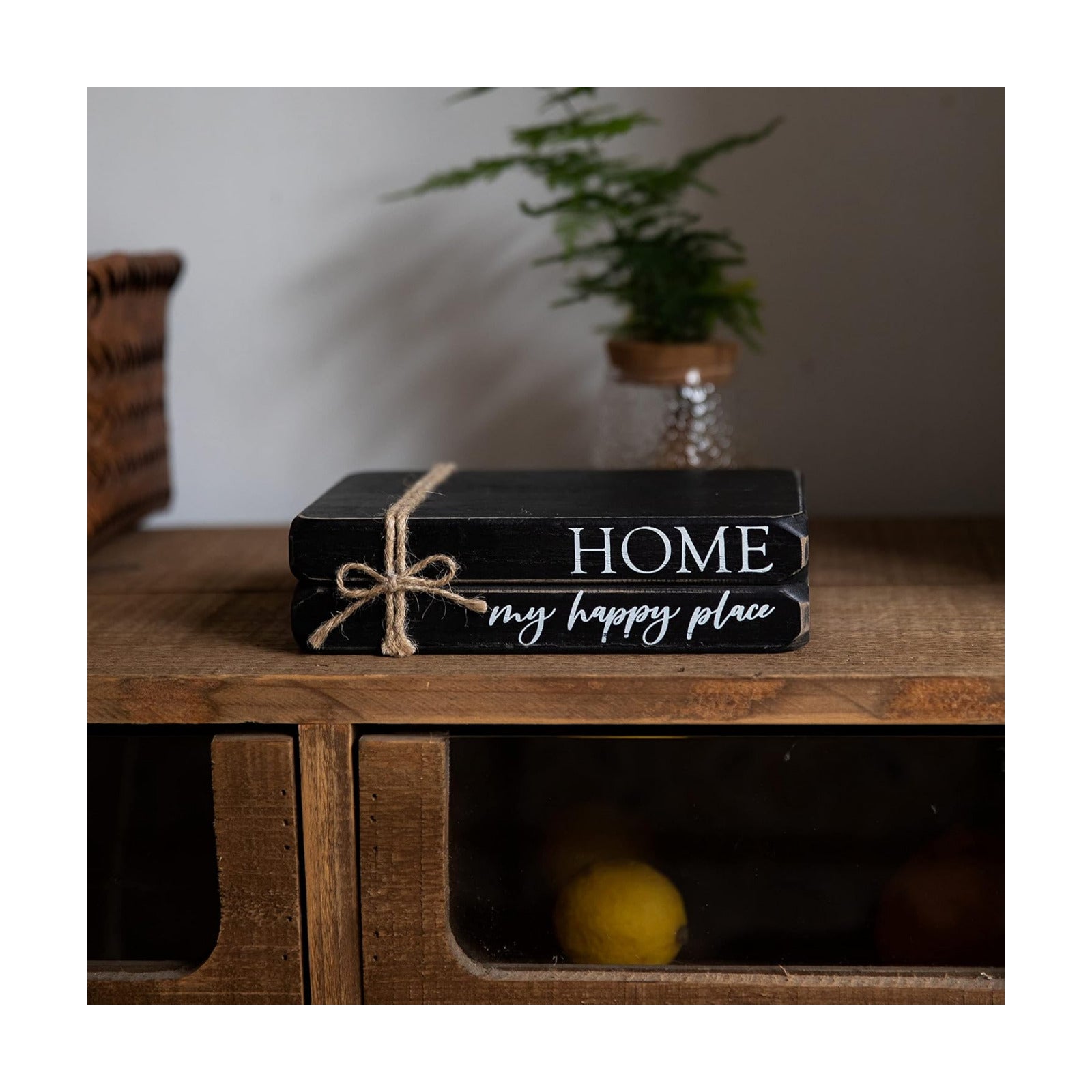 Faux Books / Wooden Stacked Wood Books / Black