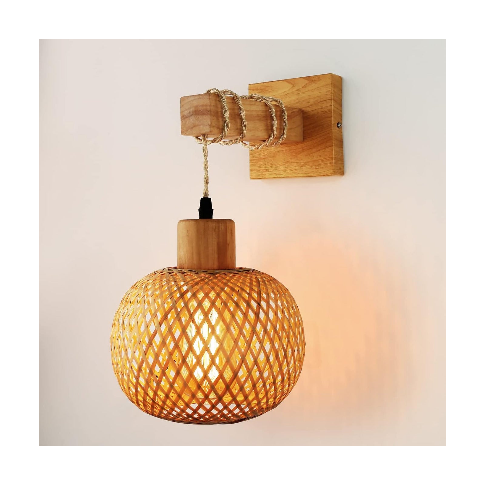 Rattan Wall Lamps / Farmhouse Wall Light
