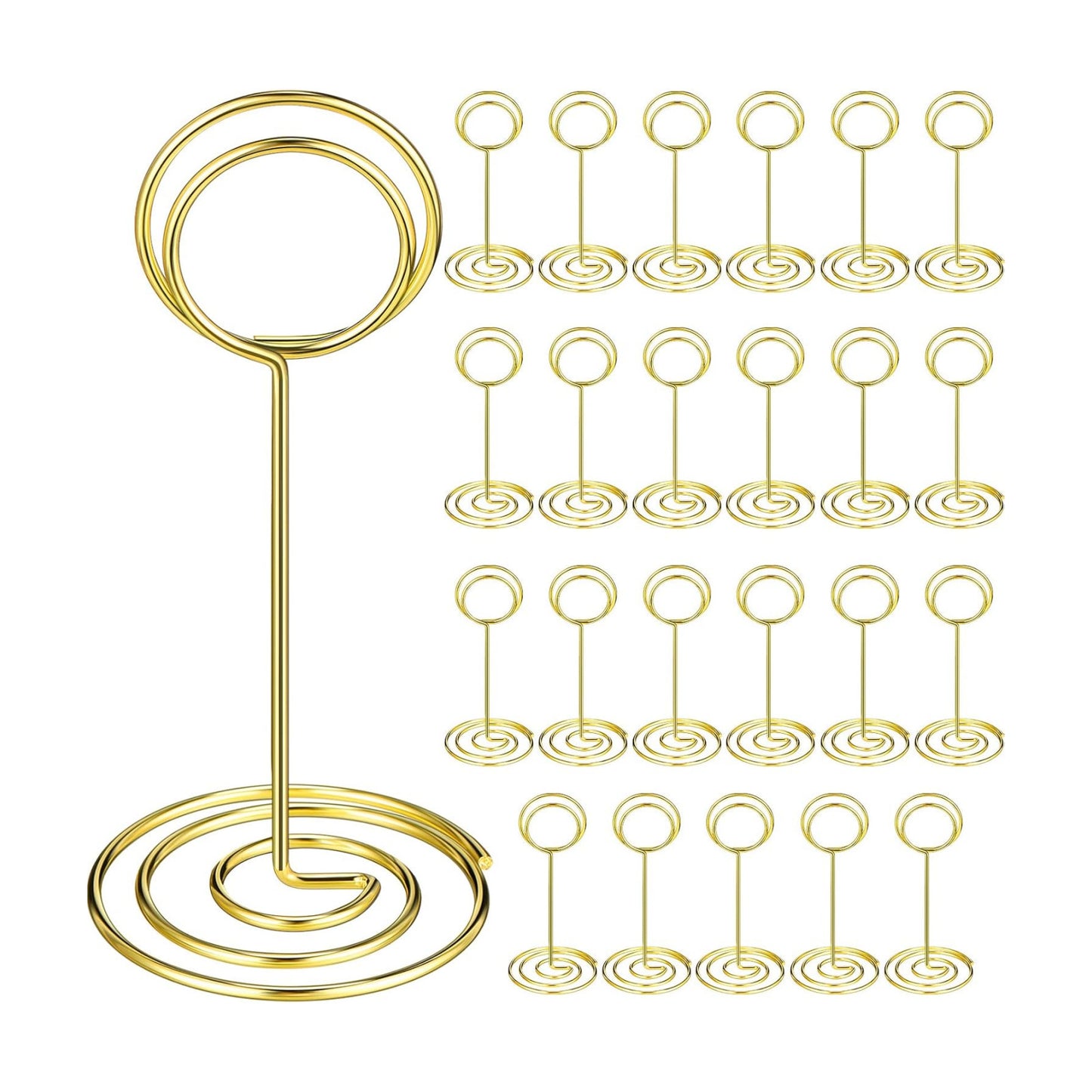 TecUnite 48 pcs 3.35 Inch Picture Clips Table Place Photos Card Holder Gold | number Cards Holds Menus Name, Wedding