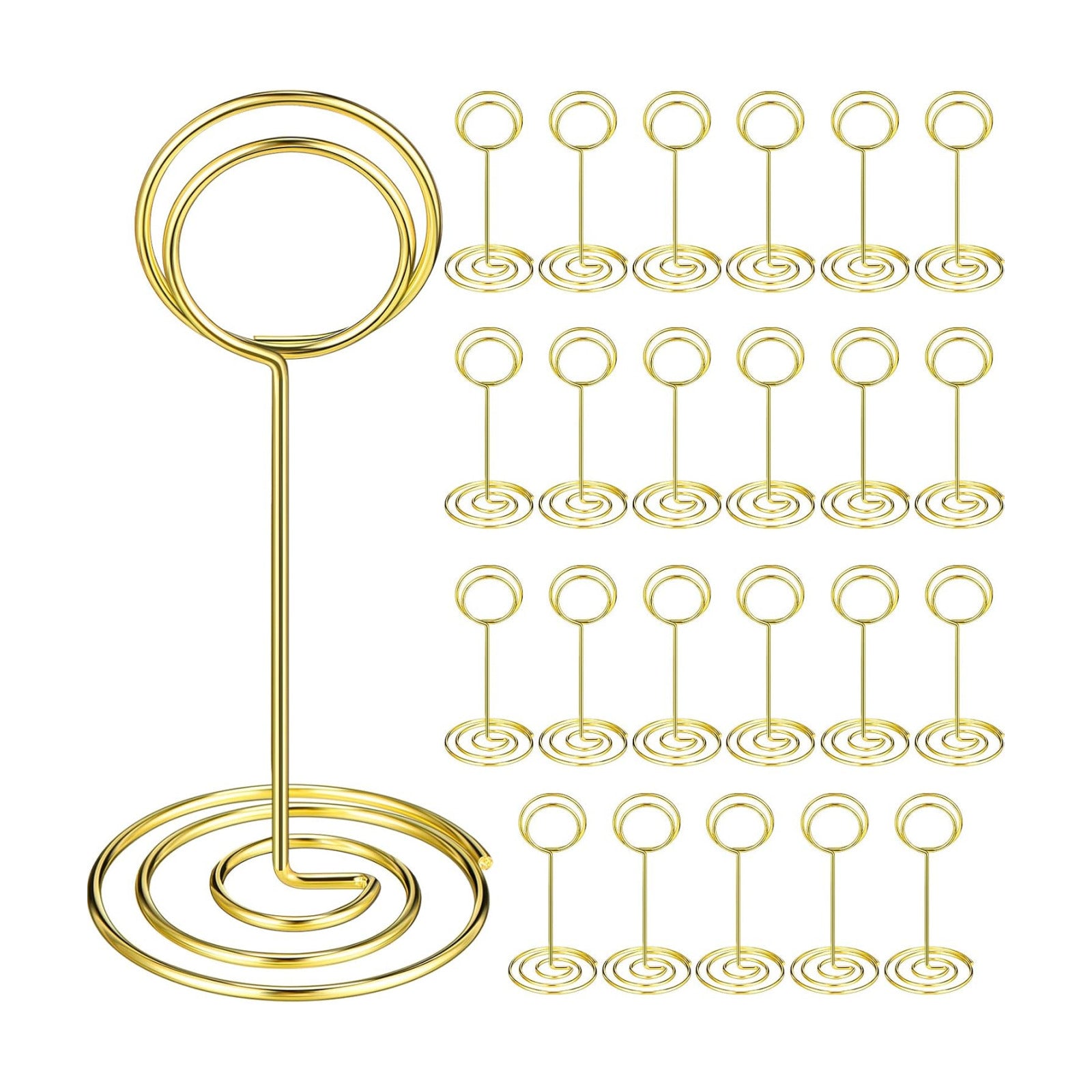 TecUnite 48 pcs 3.35 Inch Picture Clips Table Place Photos Card Holder Gold | number Cards Holds Menus Name, Wedding