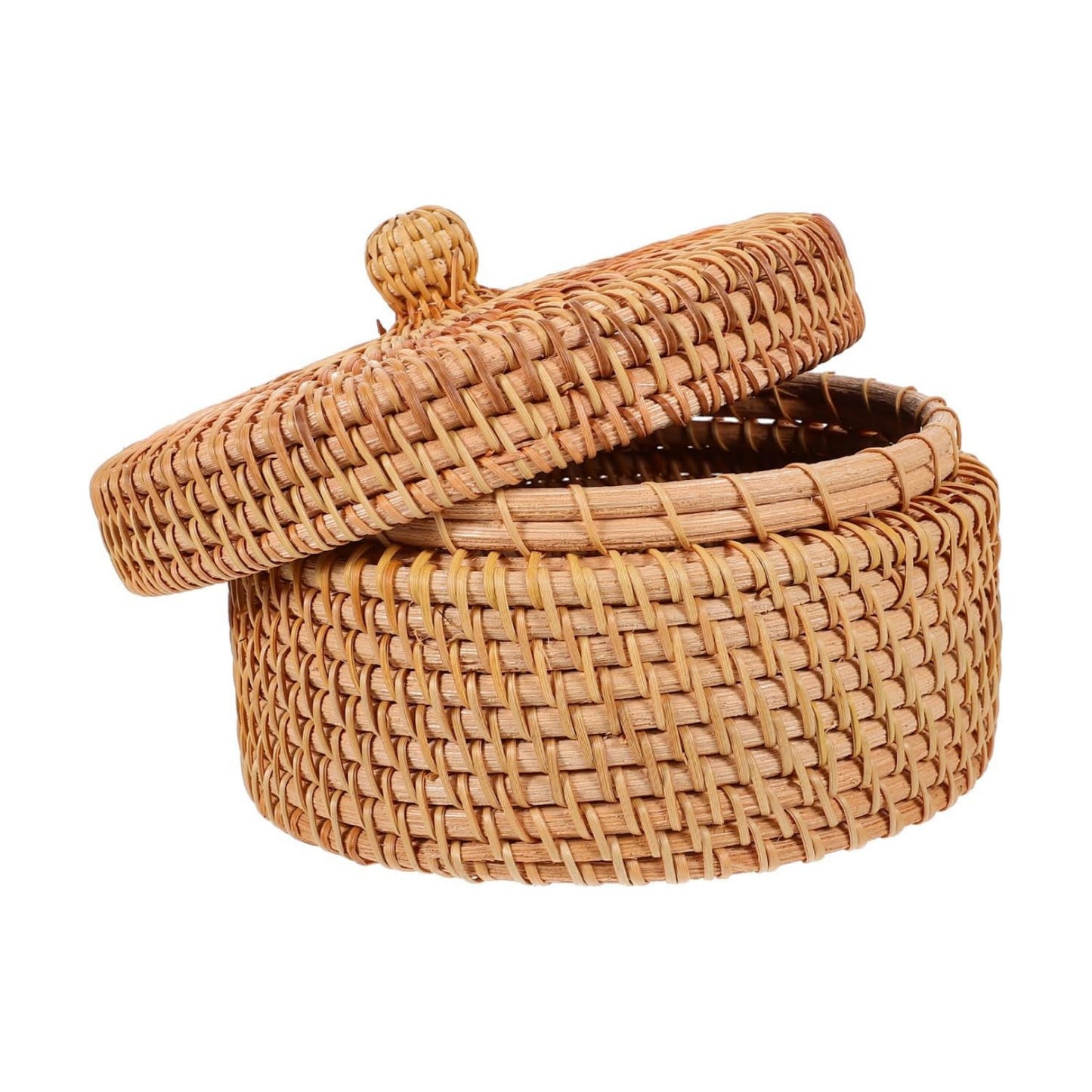Hand Woven Rattan Basket for Desktop or Decorative Use