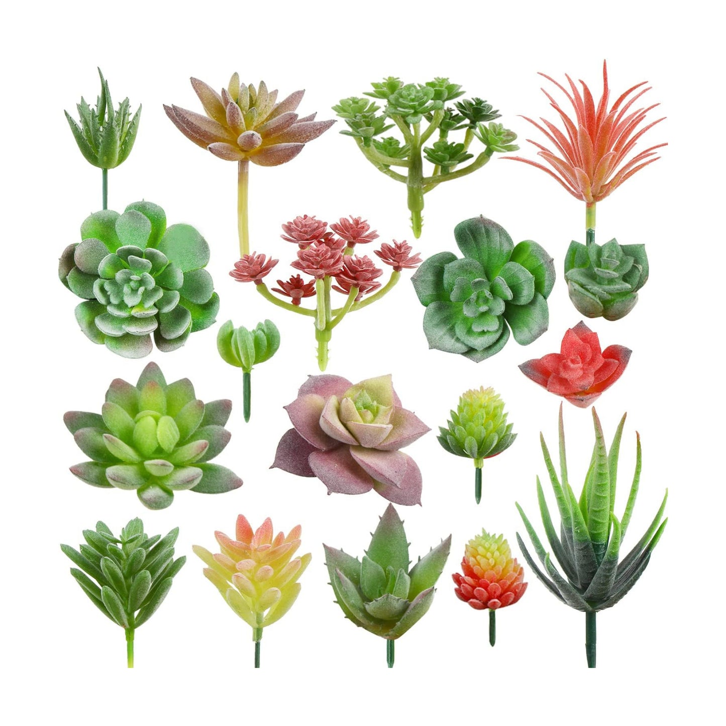 Mini Artificial Succulent Plant / Green Small / Set of 18