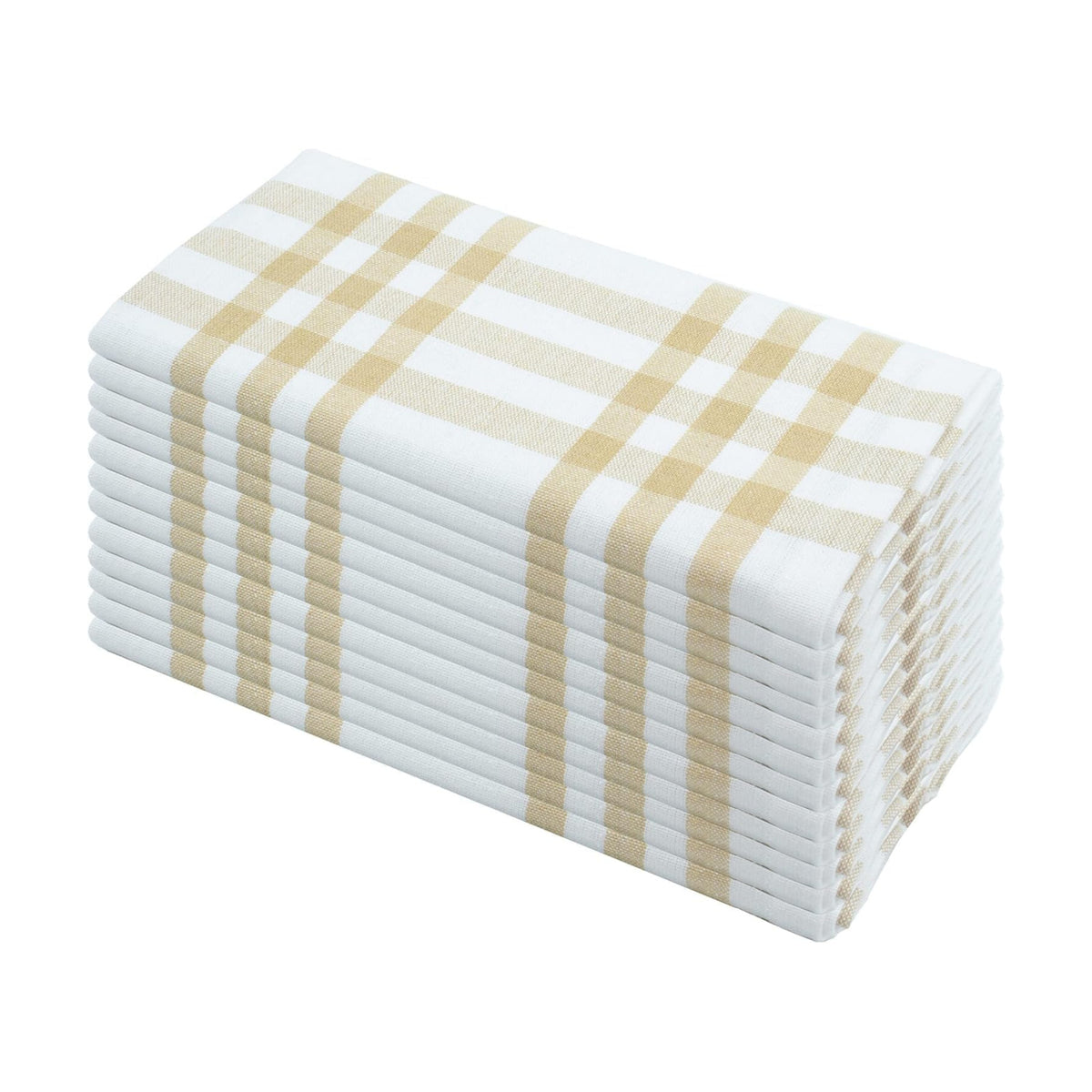 PurpleEssences Plaid Napkins 18x18 Homestead Plaid - Beige & White