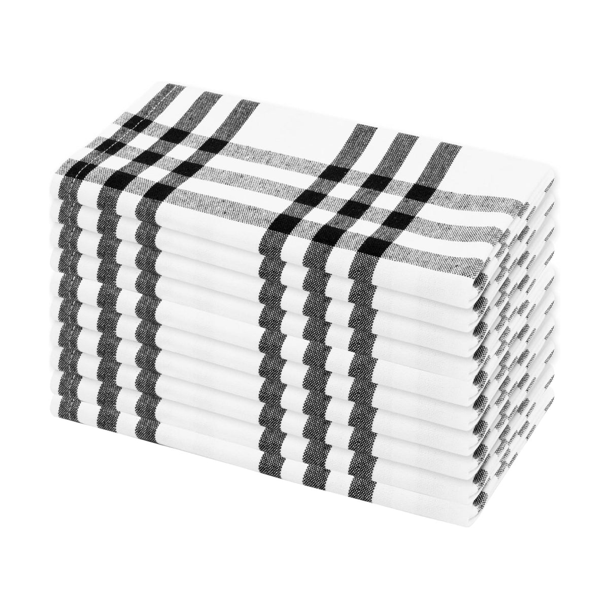 PurpleEssences Plaid Napkins 18x18 Homestead Plaid - Black & White