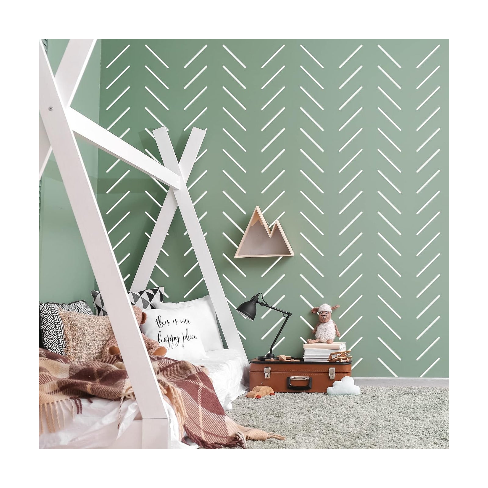 Peel and Stick Modern Boho Wall Stickers / White