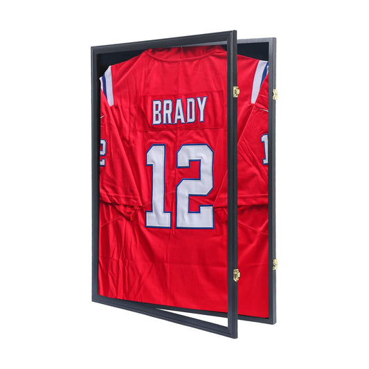 Grintus Jersey Frame Display Case, Black Shadow Box for Sports Jerseys,1P | Wall Mount, Black Jersey Shadow Box,Golden