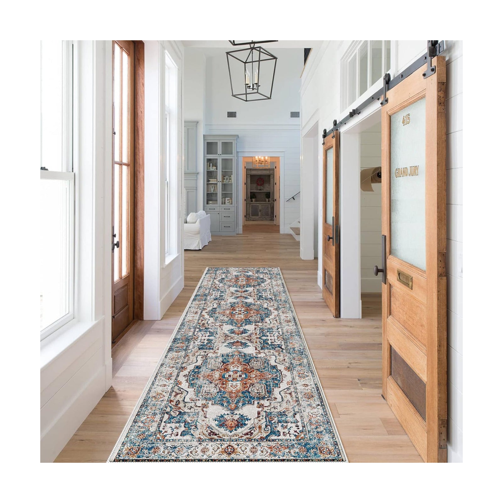 Hallway Washable Runner Rug - 2x7 Kitchen Rugs Entryway Rug Runner Vintage Soft Floor Mat Non Slip Indoor Farmhouse