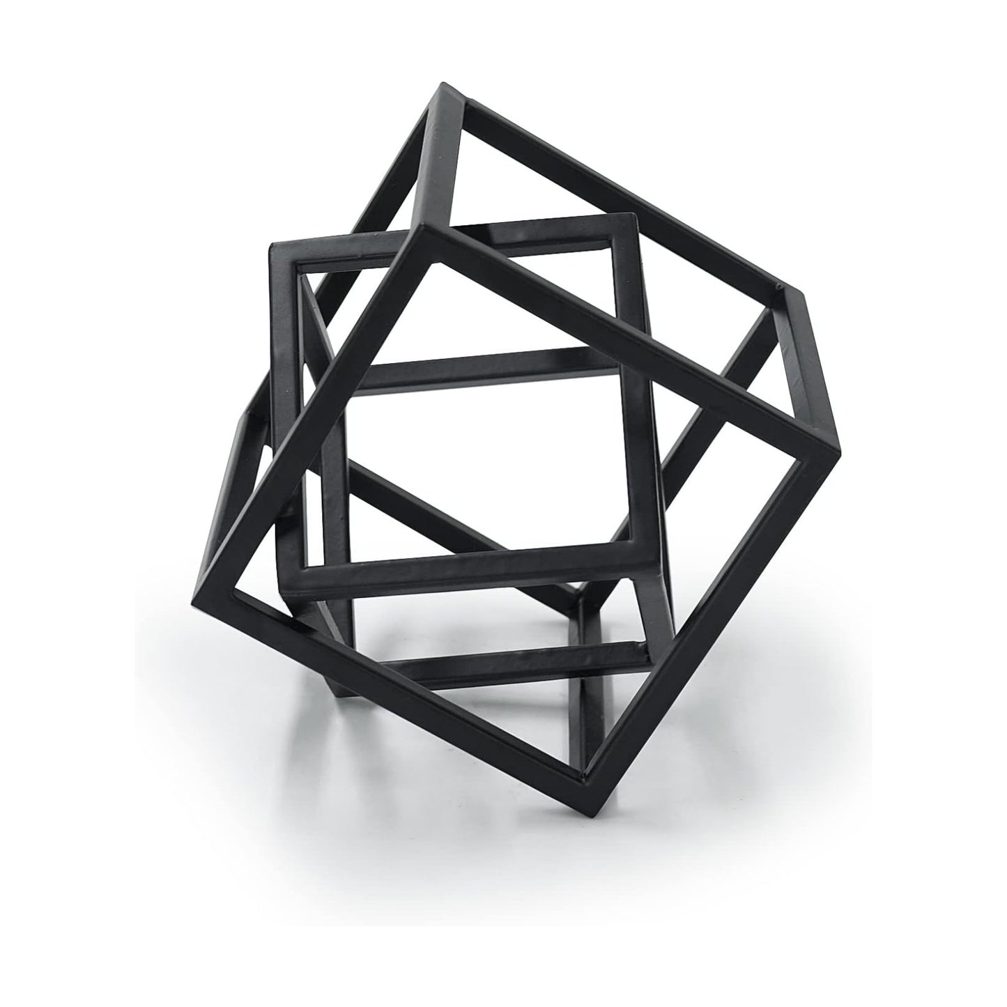 Metal Cube Decorative Ornaments Modern Home Decor Accent / Black Metal Geometric
