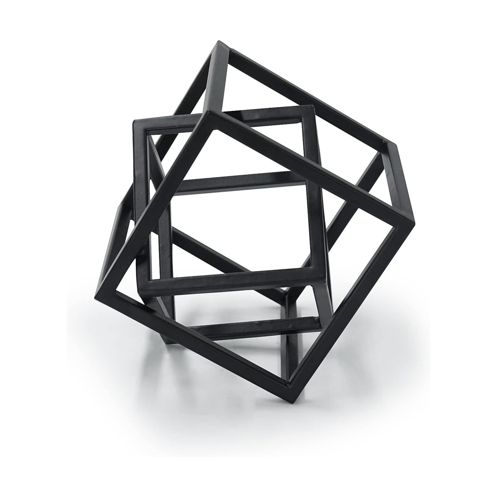 Metal Cube Decorative Ornaments Modern Home Decor Accent / Black Metal Geometric