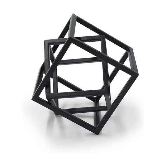 Metal Cube Decorative Ornaments Modern Home Decor Accent / Black Metal Geometric