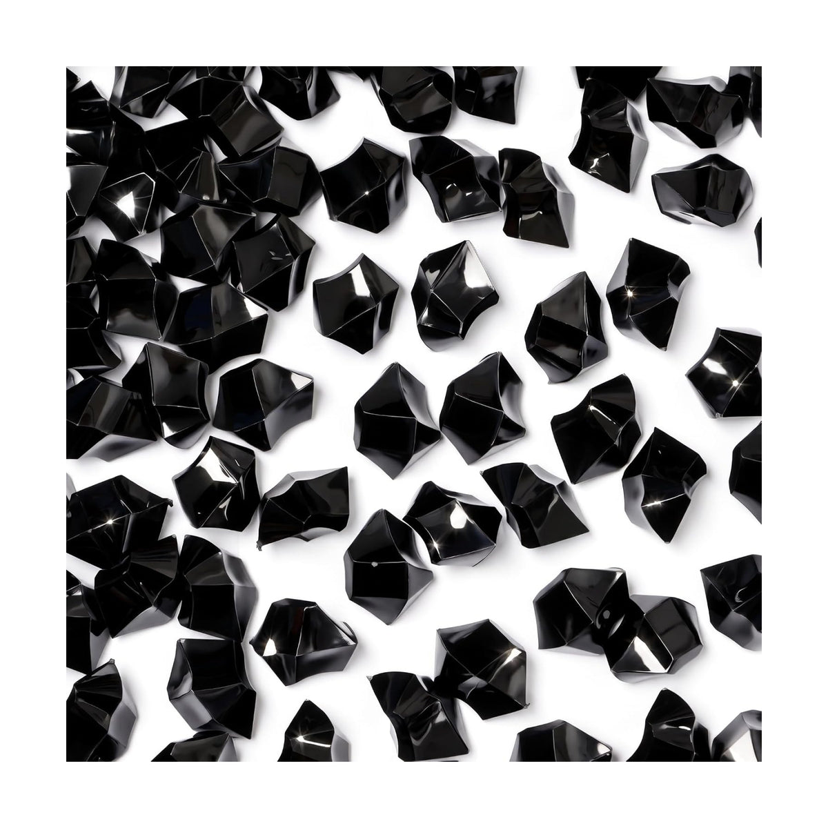DOMESTAR Black Fake Ice Rocks, 150 PCS Acrylic Crystal for Vase Fillers