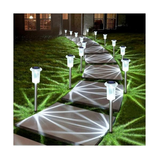 DenicMic Solar Lights Outdoor Waterproof 10 Pack Pathway Lights Cool White
