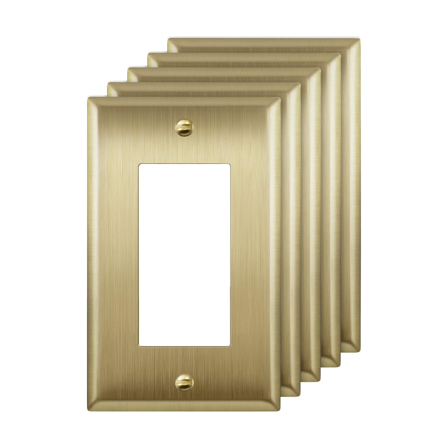 ENERLITES Decorator Switch or Outlet Metal Wall Plate, Stainless Steel 201, Corrosion Resistant, Size 1-Gang 4.50" x