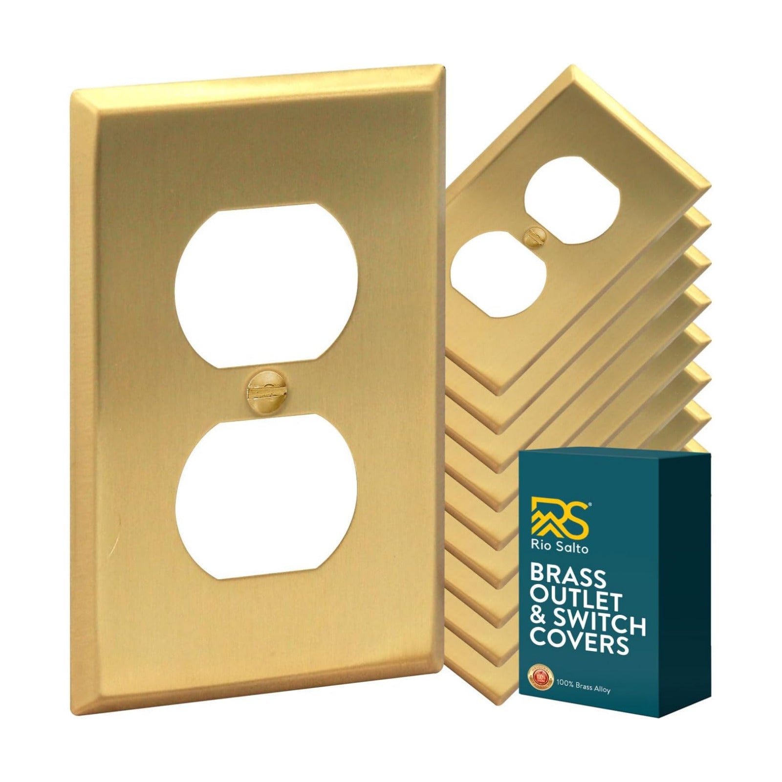 Rio Salto BRASS Gold Decorative Outlet Covers Duplex Outlet Cover Receptacle Light Switch Cover Plate Wall Plate 10