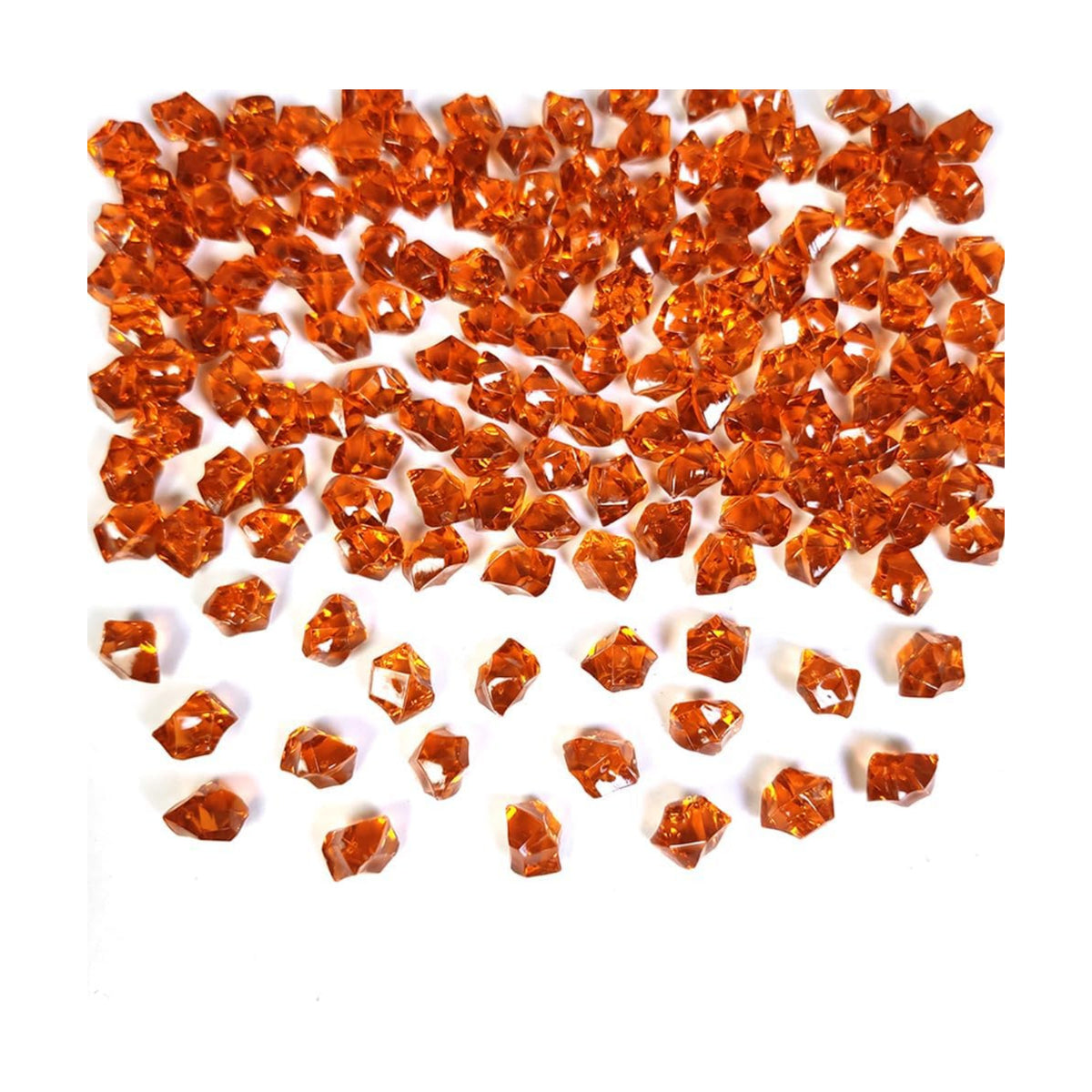 HappyFiller 700 PCS Dark Amber Fake Ice Rocks Small Crystal Cube Stones